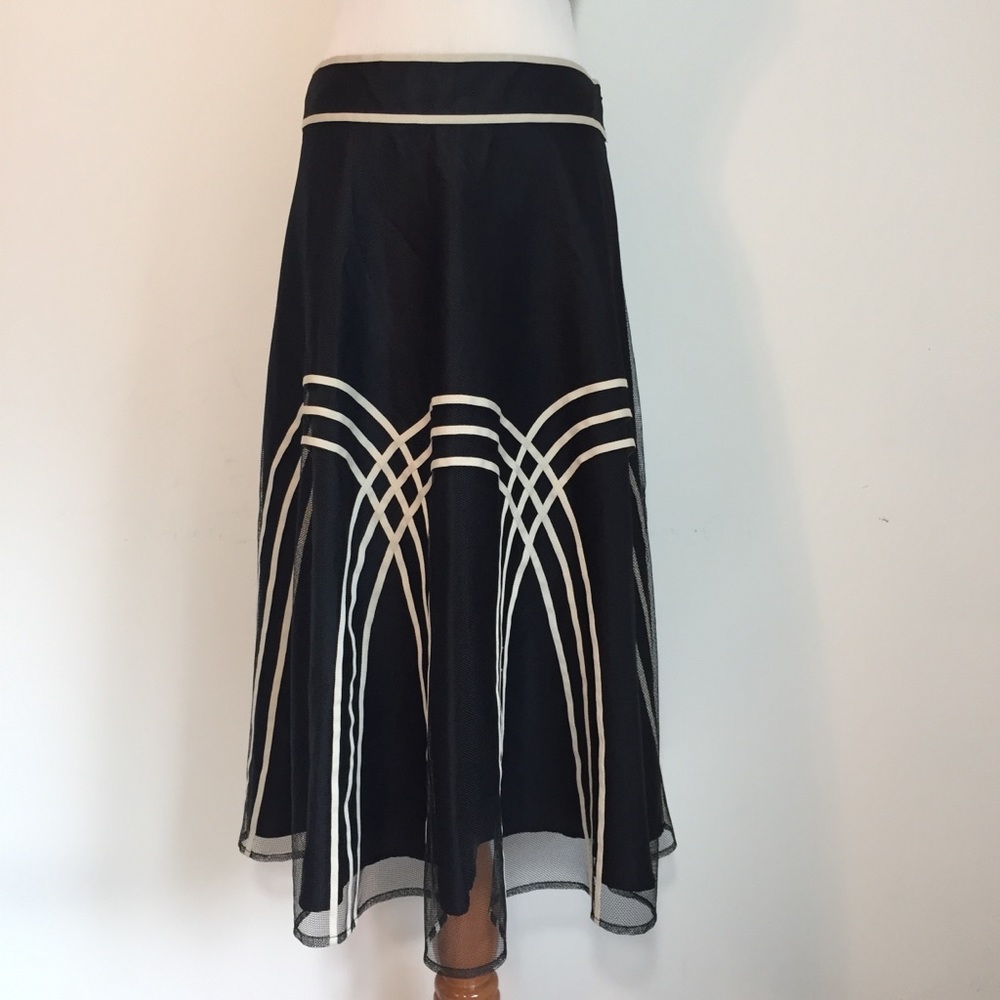 Ann Taylor’s LOFT Black and Cream Graphic Skirt